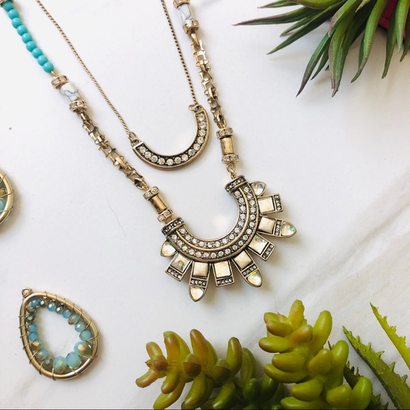 Joyus Jewelry - Gold Pave Half Burst Necklace